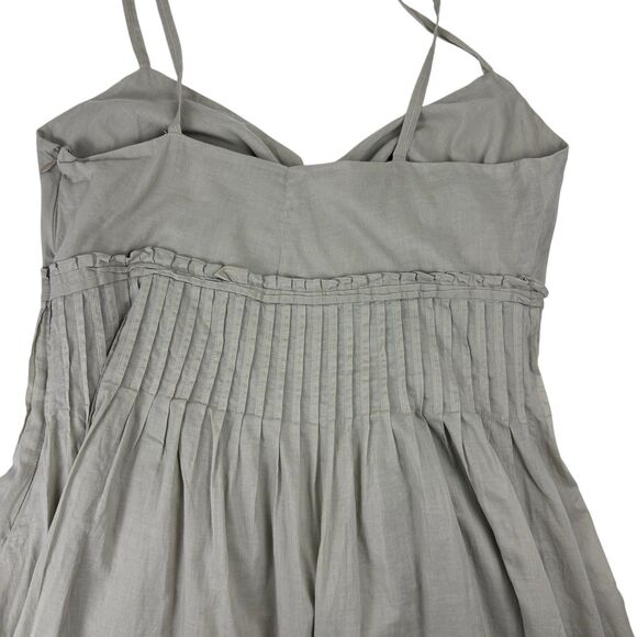 Calvin Klein Khaki Tuck Pleat Sweetheart Neck Etheral Flowy Neutral Sundress 12 - Picture 14 of 16